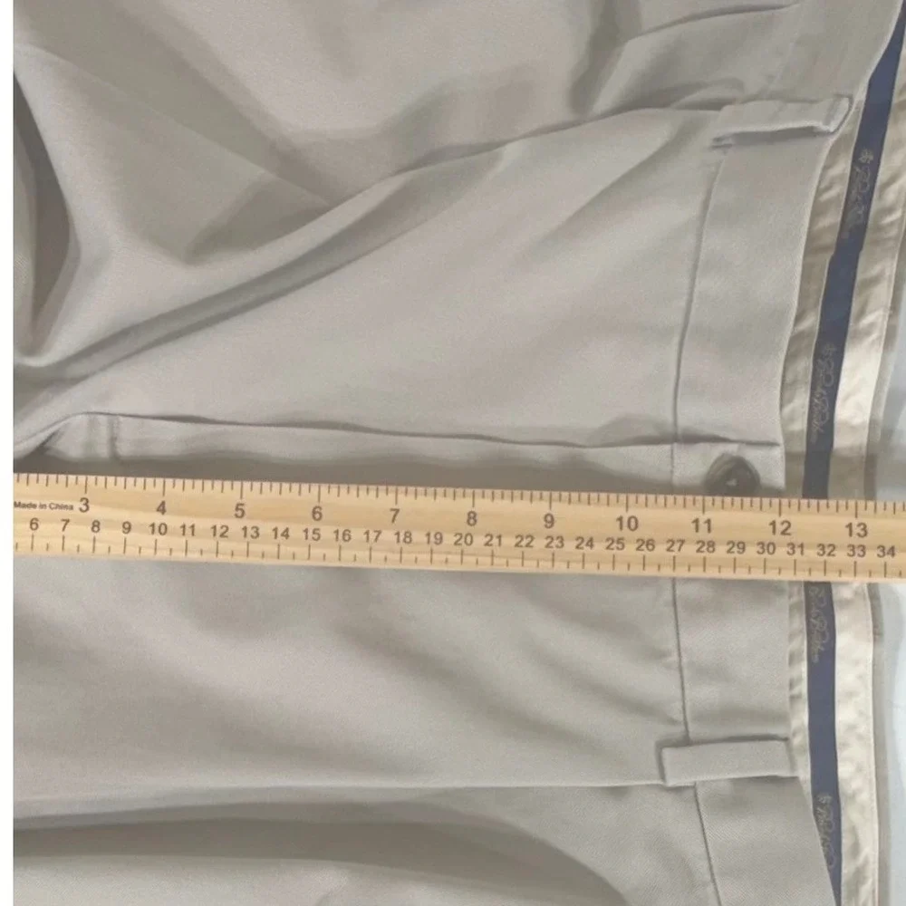 Brooks Brothers Elliot Advantage Chinos 40x30 (40x37) Tan Pleated Cuffed READ